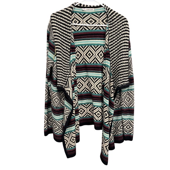 Maurice's‎ Aztec Cardigan Open Front Knit Sweater Bohemian Size 2 - 2XL - Picture 1 of 8